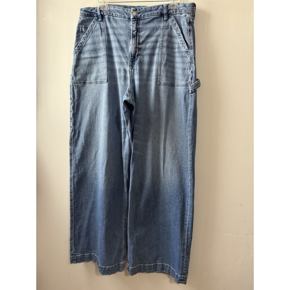 American Eagle Outfitters Light Blue Wide Leg Jeans - Picture 11 of 15
